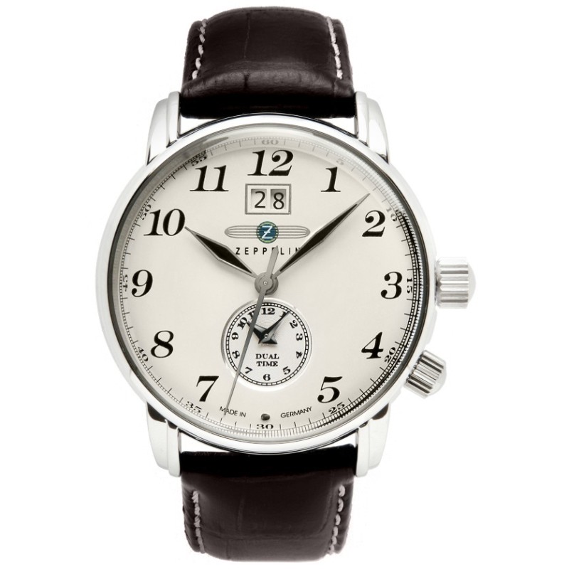 Zegarek Męski ZEPPELIN LZ127 Graf Zeppelin Dual Time 7644-5 + BOX