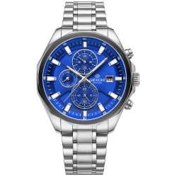 Zegarek Męski Giewont Chronograph Sapphire Srebrno Niebieski GW7290-B3