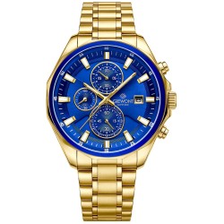 Zegarek Męski Giewont Chronograph Sapphire Złoto Niebieski GW7290-B6