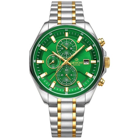 Zegarek Męski Giewont Chronograph Sapphire Srebrno Zielony GW7290-B7