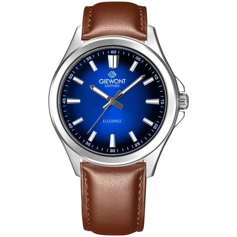 Zegarek Męski Giewont Elegance Sapphire Brązowo Niebieski GW5160-A4
