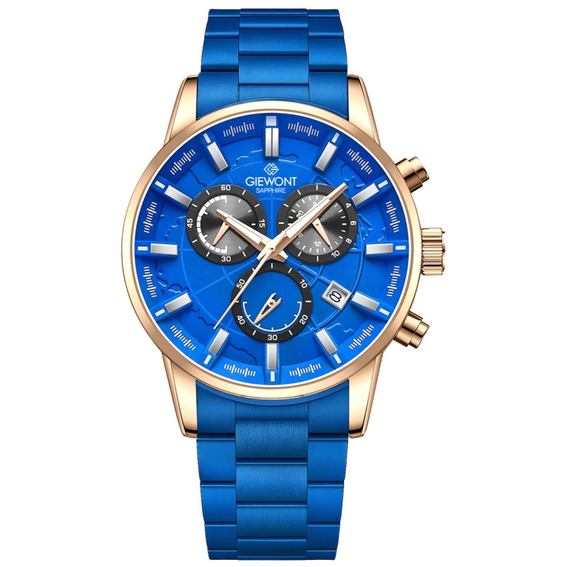 Zegarek Męski Giewont Chronograph Sapphire Niebieski GW4580-B5