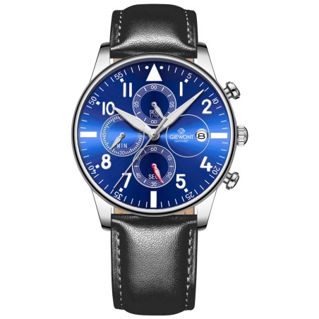 Zegarek Męski Giewont Chronograph Sapphire Czarno Niebieski GW5630-A3