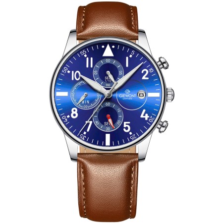 Zegarek Męski Giewont Chronograph Sapphire Brązowo Niebieski GW5630-A6