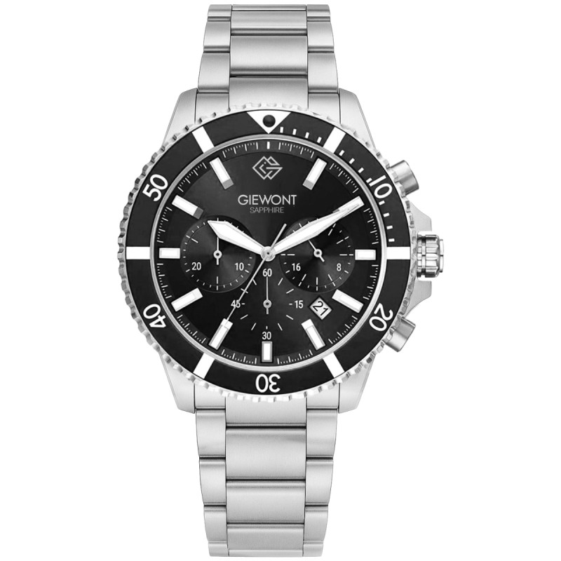 Zegarek Męski Giewont Chronograph Sapphire Srebrny GW3970-B2