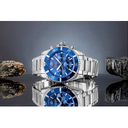 Zegarek Męski Giewont Chronograph Sapphire Srebrno Niebieski GW3970-B3
