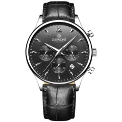 Zegarek Męski Giewont Chronograph Sapphire Czarno Srebrny GW6310-A2