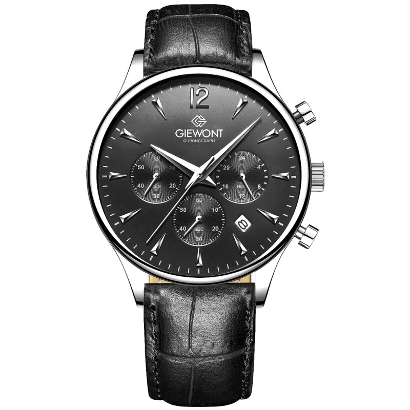 Zegarek Męski Giewont Chronograph Sapphire Czarno Srebrny GW6310-A2
