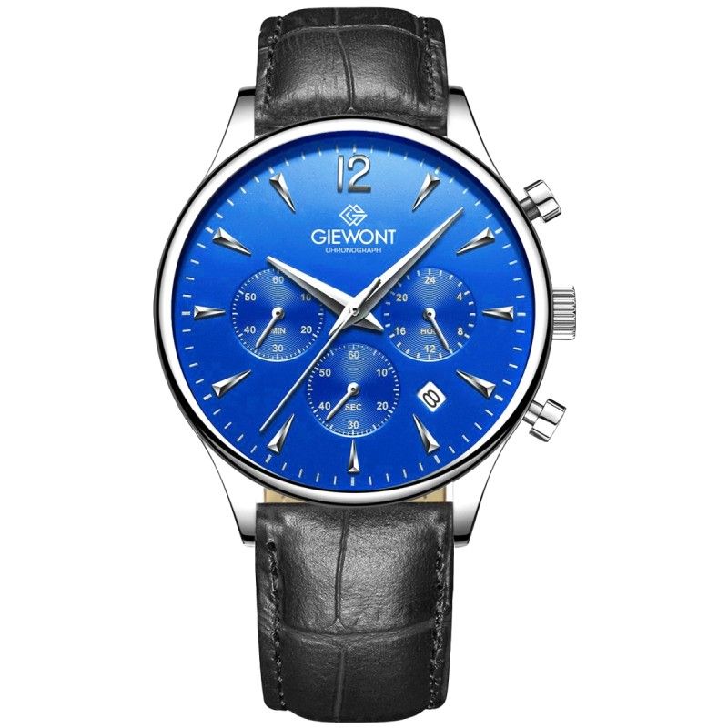 Zegarek Męski Giewont Chronograph Sapphire Czarno Niebieski GW6310-A3
