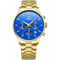 Zegarek Męski Giewont Chronograph Sapphire Złoto Niebieski GW6310-B5