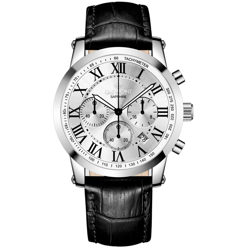 Zegarek Męski Giewont Chronograph Sapphire Srebrny GW6260-A1
