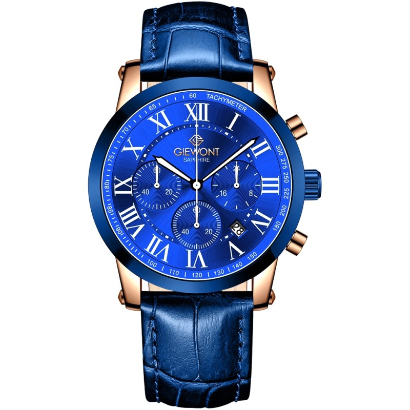 Zegarek Męski Giewont Chronograph Sapphire Miedziano Niebieski GW6260-A5